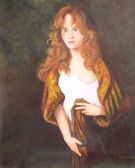Oil Painting by June Hardin of Flaming Redhead, USA 2000